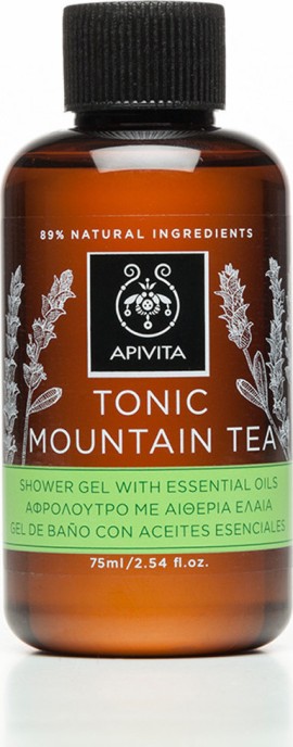 Apivita Tonic Mountain Tea Αφρόλουτρο σε Gel με Αιθέρια Έλαια 75ml