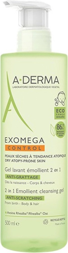 A-Derma Exomega Control Emollient Cleansing Gel 2 in 1 για Ατοπικό Δέρμα 500ml με Αντλία 500ml