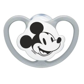 Nuk Πιπίλα Σιλικόνης Space Mickey & Minnie 18-36m με Θήκη Γκρι 10.177.241