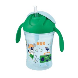 Nuk Παιδικό Ποτηράκι με Λαβές και Καλαμάκι Motion Cup 8m+ Πλαστικό Πράσινο 230ml 10.255.639