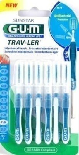 Gum Trav-Ler 1.6mm Μεσοδόντια βουρτσάκια 6τμχ