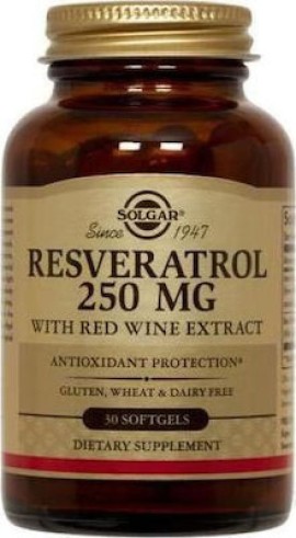 Solgar Resveratrol, Ρεσβερατρόλη 250mg 30caps