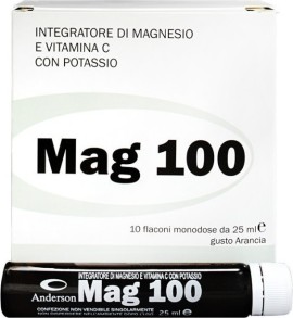 Anderson Mag 100 Μαγνήσιο Κάλιο και Βιταμίνη C σε Φιαλίδια 10x25ml