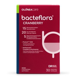 Olonea BacteFlora Cranberry με Εκχύλισμα Cranberry, Προβιοτικά και Πρεβιοτικά 30 φυτικές κάψουλες