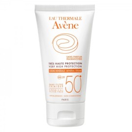 AVENE Solaire Creme Minerale Sans Parfum SPF50+ Υψηλή Αντηλιακή Προστασία για Μη Ανεκτικό Δέρμα 50ml