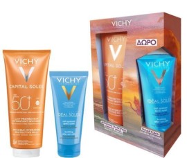 Vichy PROMO 2024 Capital Soleil Invisible Hydrating Protective Milk SPF50+ Ενυδατικό Αντηλιακό Γαλάκτωμα Προσώπου & Σώματος 300ml & ΔΩΡΟ After Sun Daily Milky Care 100ml