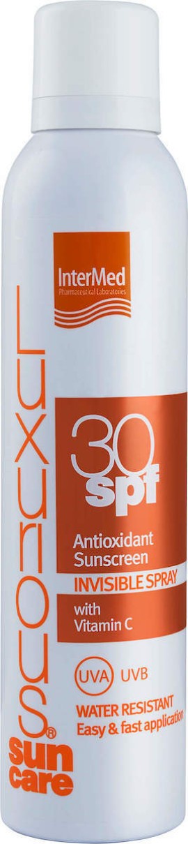 Intermed Luxurious Suncare Antioxidant Sunscreen Invisible Spray Water Resistant SPF30 Αντηλιακό Σπρέϊ Σώματος 200ml
