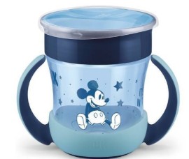 Nuk Παιδικό Ποτηράκι Mini Magic Cup Night Mickey 6μ+ με Χείλος και Καπάκι από Πλαστικό Μπλε 160ml 10.255.022