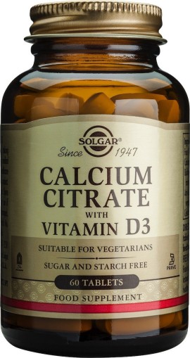 Solgar Calcium Citrate with Vitamin D3 60tabs