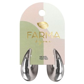Farma Bijoux Υποαλλεργικά ΣκουλαρίκιαΚρίκοι Ασημί Οβάλ 30x25mm BEWOW05 ζευγάρι
