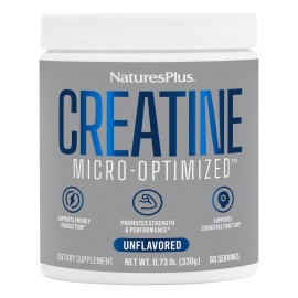 Natures Plus Creatine Monohydrate Powder, Μονοϋδρική Κρεατίνη Χωρίς Γεύση 330gr