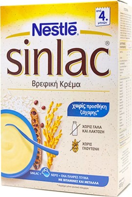Nestle Βρεφική Κρέμα Sinlac 4m+ 500gr