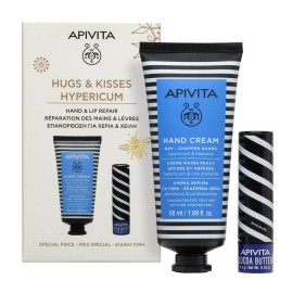 Apivita XMAS PROMO 2025 Hugs & Kisses με Hypericum Ενυδατική Κρέμα Χεριών Με Μελισσοκέρι 50ml & Lipcare Βούτυρο Κακάο SPF20 4.4gr