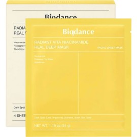 Biodance Radiant Vita Niacinamide Real Deep Mask, Μάσκα Βαθιάς Ενυδάτωσης 4τμχ