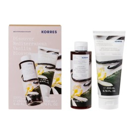 Korres PROMO 2024 Discover Mediterranean Vanilla Blossom Promo με Body Cleanser Αφρόλουτρο Άνθη Βανίλιας 250ml & Body Smoothing Milk Ενυδατικό Γαλάκτωμα Σώματος Άνθη Βανίλιας 200ml