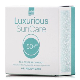Intermed Luxurious Silk Cover BB Compact 03 Medium Dark SPF50 Υψηλή Αντηλιακή Πούδρα Προσώπου με Φυσικό Ματ Αποτέλεσμα, Μεσαία Σκούρα Απόχρωση 12gr