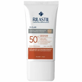Rilastil D-Clar Униформящ слънцезащитен крем за лице SPF50+ със среден цвят 40 мл