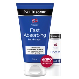 Neutrogena Fast Absorbing PROMO PACK Hand Cream 75ml + Lipcare Stick 4.8gr