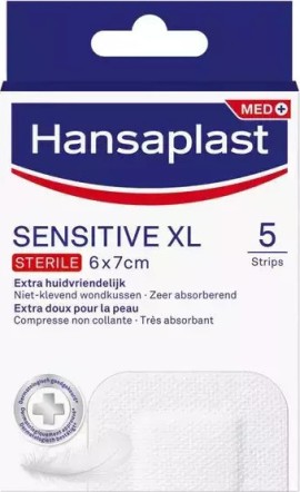 Hansaplast Αποστειρωμένα Αυτοκόλλητα Επιθέματα Sensitive XL 6x7cm 5τμχ