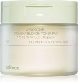 Celimax Ji Woo Gae Cica BHA Blemish Toner Pad για Ευαίσθητες Επιδερμίδες 60τμχ