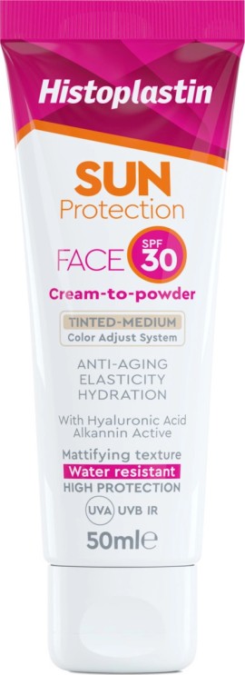 Histoplastin Sun Protection Tinted Face Cream to Powder SPF30 με Χρώμα 50ml