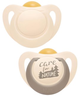 Nuk For Nature Πιπίλα Latex από 98% Φυσικές Πρώτες Ύλες 0-6m Μπεζ 2τμχ 10.726.083