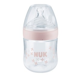 NUK Nature Sense Μπιμπερό Πλαστικό Θηλή Σιλικόνης 0-6m Οπή S, Φουξ, 150ml 10.825.622