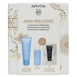Apivita КОЛЕДНА ПРОМОЦИЯ 2025 Хидратация и свежест с Aqua Beelicious Light Cream, хидратиращ крем с лека текстура 40 мл + ПОДАРЪК хидратиращ серум 10 мл + почистващ гел 5 мл