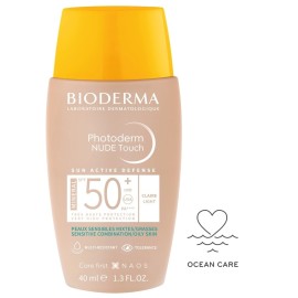 Bioderma Photoderm Nude Touch Αδιάβροχη Αντηλιακή Κρέμα Προσώπου SPF50+ με Χρώμα Light 40ml