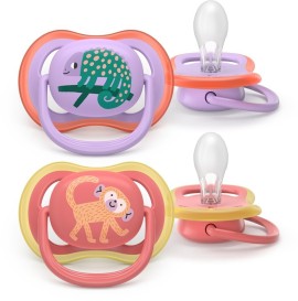 AVENT Πιπίλες Σιλικόνης για 18m+ Ultra Air Λιλά - Κοραλί 2τμχ SCF349/47