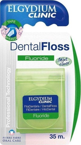 Elgydium Dental Floss Fluoride Οδοντικό Νήμα με Φθόριο και Γεύση Μέντα 35m