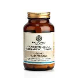 Bio Tonics Хондроитин, MSM, HA Глюкозамин HCl, Колаген II 1045mg Хранителна добавка за здраве на ставите и костите 60 капсули