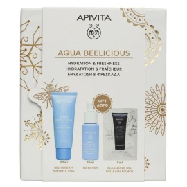 Apivita КОЛЕДНА ПРОМОЦИЯ 2025 Хидратация и свежест с Aqua Beelicious Cream Хидратиращ крем с богата текстура 40 мл + ПОДАРЪК Хидратиращ серум 10 мл + Почистващ гел 5 мл