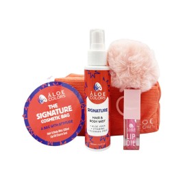 Aloe Colors PROMO 2025 The Signature Cosmetic Bag με Mist Μαλλιών & Σώματος 100ml, Έλαιο Χειλιών Charm 5ml & ΔΩΡΟ Νεσεσέρ