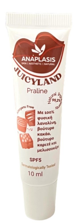 Anaplasis Juicyland Lip Balm Πραλίνα 10ml