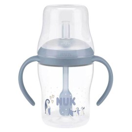 Nuk Perfect Match Εκπαιδευτικό Μπιμπερό με Καλαμάκι Σιλικόνης Penguin 8m+ 150ml 10.215.401