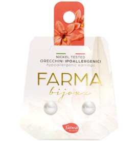 Farma Bijoux Υποαλλεργικά Σκουλαρίκια Λευκές Πέρλες BEPP6C50