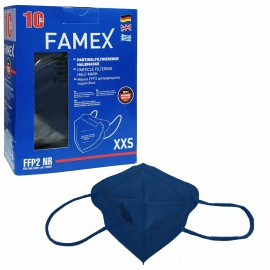 Famex Μάσκα Προστασίας FFP2 NR XXS για Παιδιά σε Navy Μπλε χρώμα 10τμχ