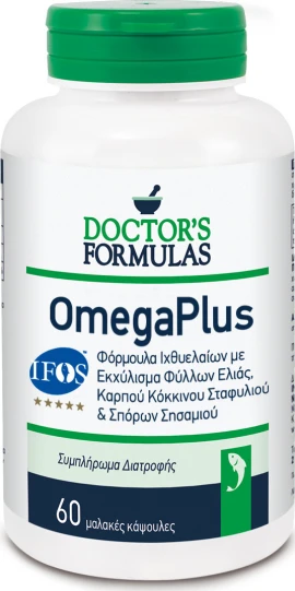 Формула с рибено масло OmegaPlus от Doctors Formulas с маслинови листа 60 капсули