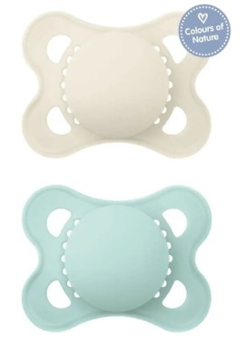 Mam Original Colours Of Nature Πιπίλα Σιλικόνης 2-6m Matt Κρεμ - Βεραμάν 2τμχ 118SBc