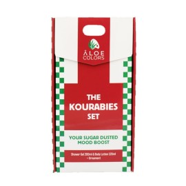 Aloe Colors XMAS PROMO 2025 The Kourabies Set με Kourabies Shower Gel Αφρόλουτρο Σώματος 200ml, Body Lotion Ενυδατικό Γαλάκτωμα Σώματος 120ml & Δώρο Χριστουγεννιάτικο Στολίδι 1τμχ