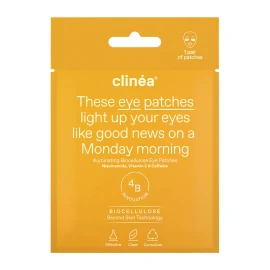 Clinea Озаряващи биоцелулозни лепенки за очи за блясък, 1 чифт