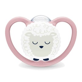 NUK Perfect Match Air Night Πιπίλα Σιλικόνης 0-6m Ροζ Προβατάκι 1τμχ 10.175.357