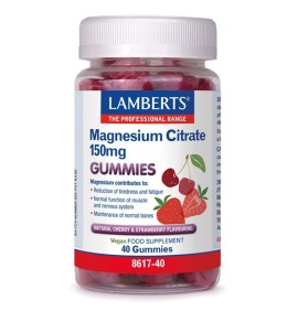 Lamberts Magnesium Citrate 150mg 40 ζελεδάκια Φράουλα - Κεράσι