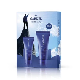 Garden PROMO 2025 Комплект за мъжка грижа Sharp Glow с гел за коса 150 мл и почистващ гел 3 в 1 с екстракт от върбова кора 200 мл 2 бр.