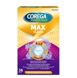 Corega Max Clean Καθαριστικά Δισκία για Τεχνητές Οδοντοστοιχίες 36τμχ