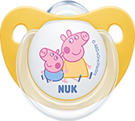 Nuk Πιπίλα Trendline Σιλικόνης Peppa Pig & George 6-18m Κίτρινο 1τμχ 10.736.725