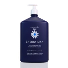 Camomilla Blu Energy Man, 2 σε 1 Σαμπουάν - Αφρόλουτρο με Τζίνσενγκ, Γκουαρανά, Τζίντζερ 1000ml