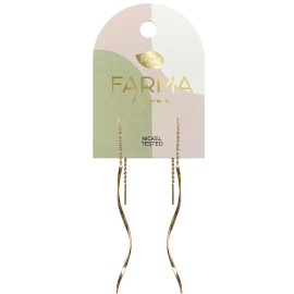 Farma Bijoux Υποαλλεργικά Σκουλαρίκια Saliscendi Gold Elica 100mm BEG017 1 ζευγάρι