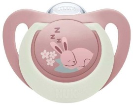 Nuk First Choice Night Πιπίλα Σιλικόνης 18-36m Rabbit 10.177.259 1τμχ